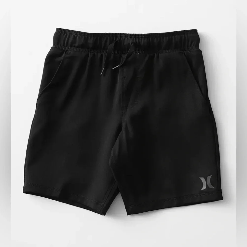Hurley Boys Black 4-Way Stretch Hybrid Shorts Size Medium Quick‎ Dry Swim Kids
